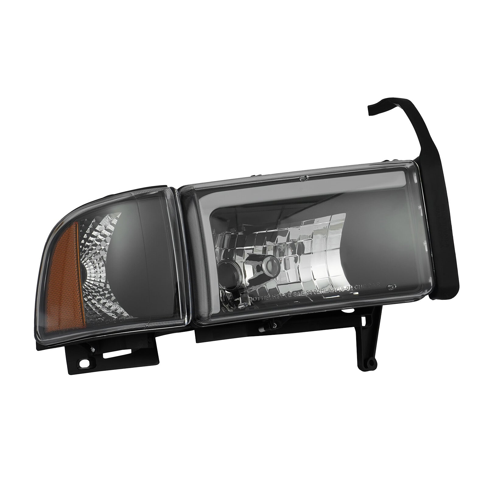 LED DRL headlights and corner lights, black, suitable for 1994-2002 for Dodge for Ram 1500 2500 3500