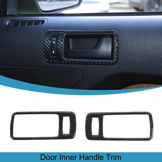 2PCS Carbon Fiber Inner Door Handle Cover Panel Trim for Ford for Mustang 2009-2013