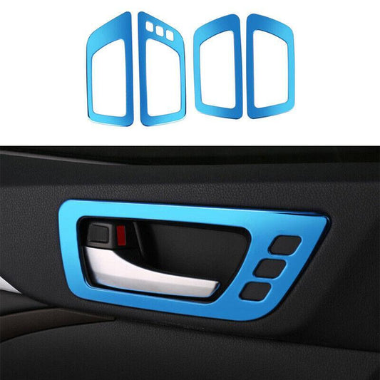Blue Steel Inner Door Handle Frame Trim 4pcs Fit for Toyota Highlander 2014-2019