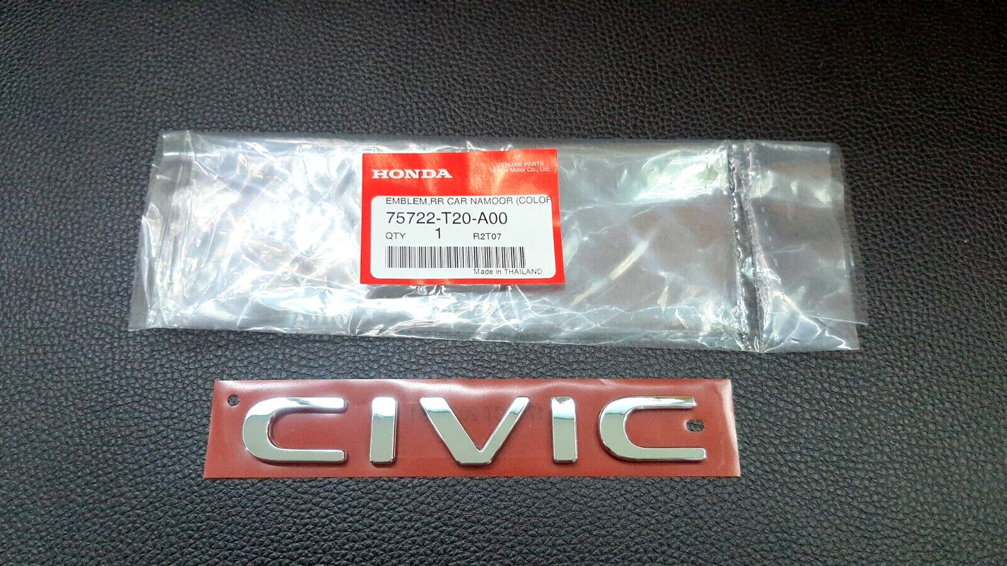 for Civic FE CHRONE logo embroidered badge for rear for Honda for Civic FE 2021-2023.