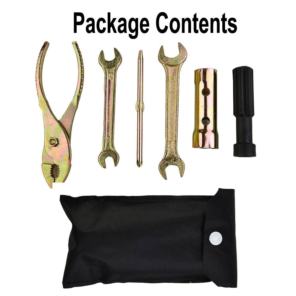 5pcs Motorcycle Tool Kit Spanner / Wrench / Screwdriver / Pliers W/Storage-Bag