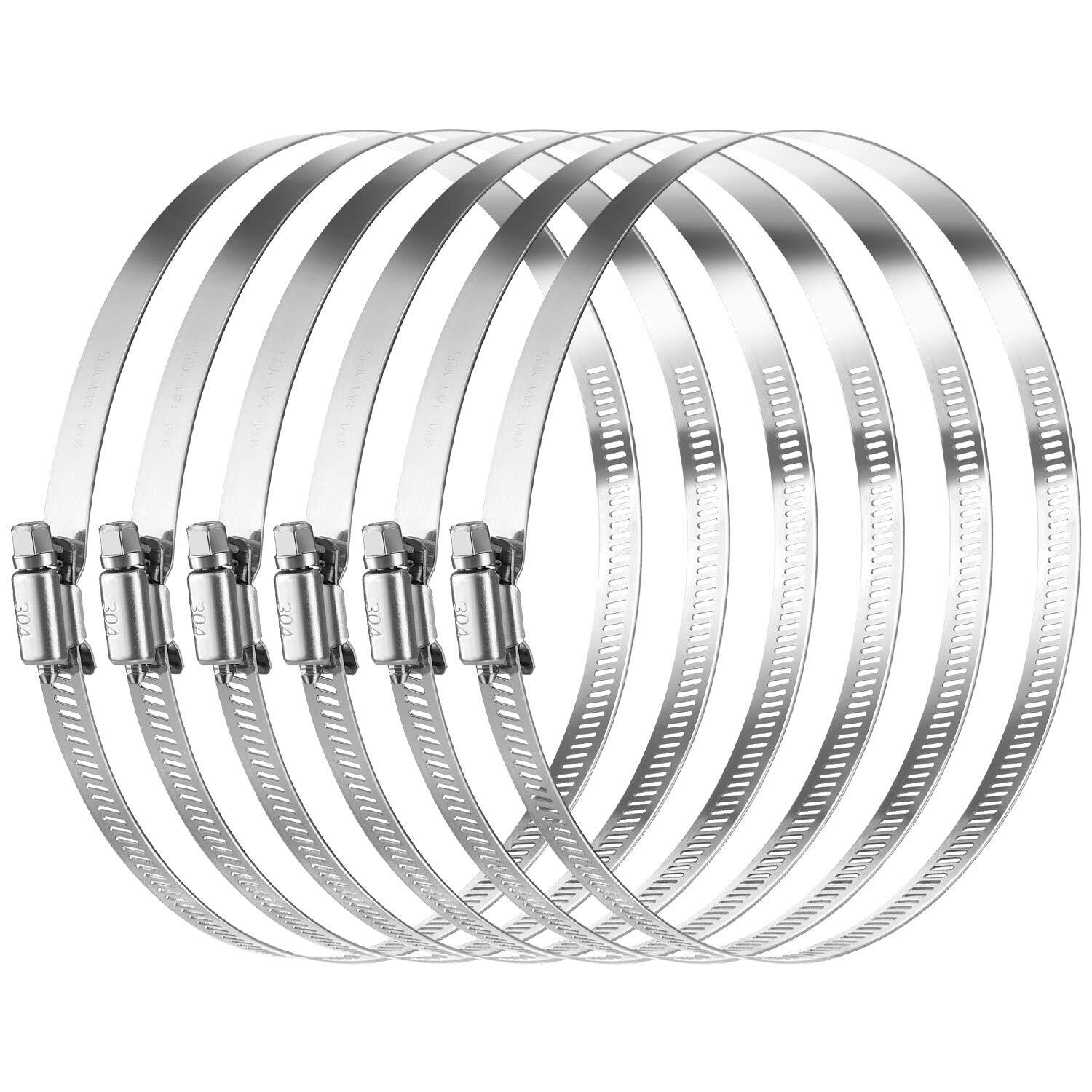 304 Stainless Steel Hose Clamps for 6-inch Adjustable Worm Gear Sorting Kit
