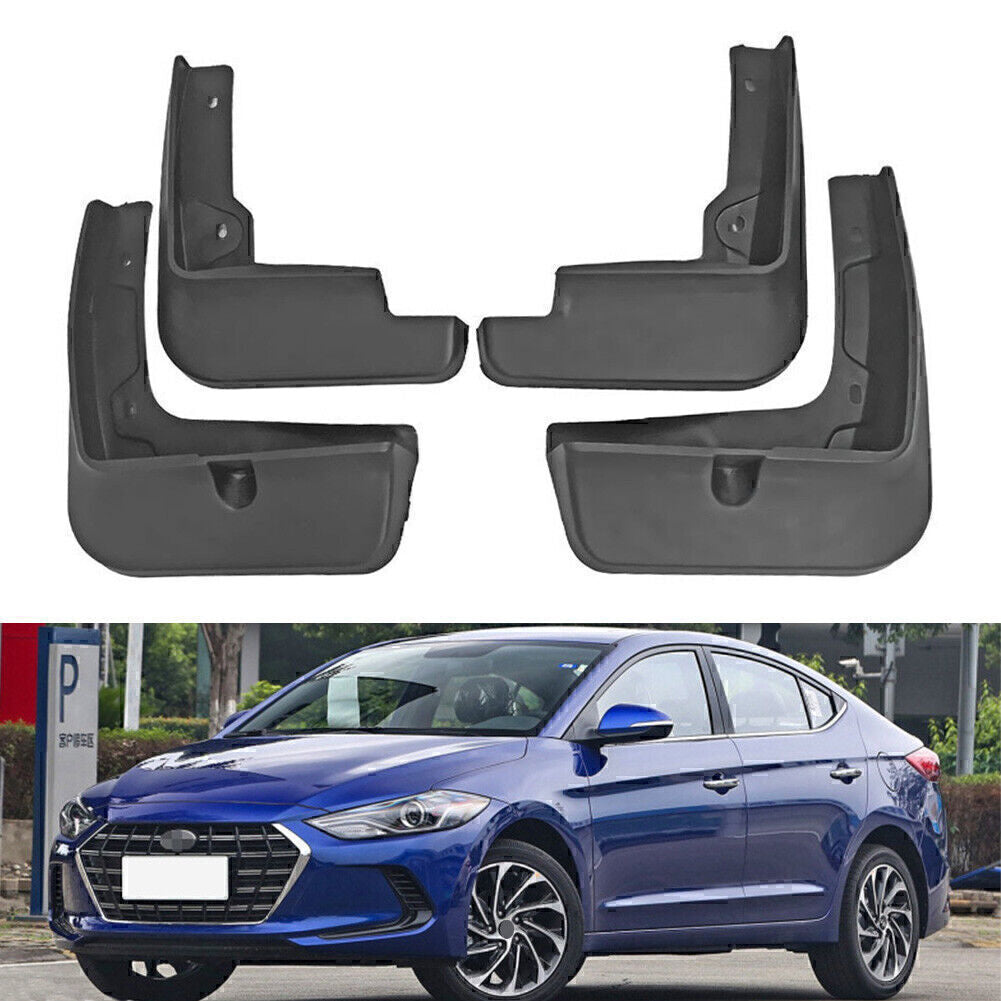 Black Front Rear Splash Guard Mud Flap Set Fit for Hyundai for Elantra Sedan 4 2017-2020