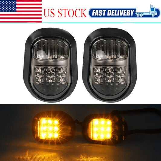 Universal Motorcycle Flush Mount LED Turn Signals Indicator Blinker Amber Lights