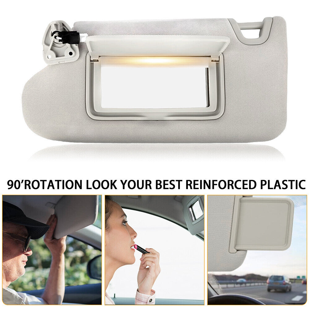 Gray Left Driver Side Sun Visor w/ Lamp 96401-9DE0A For 2016-2021 for Nissan Maxima