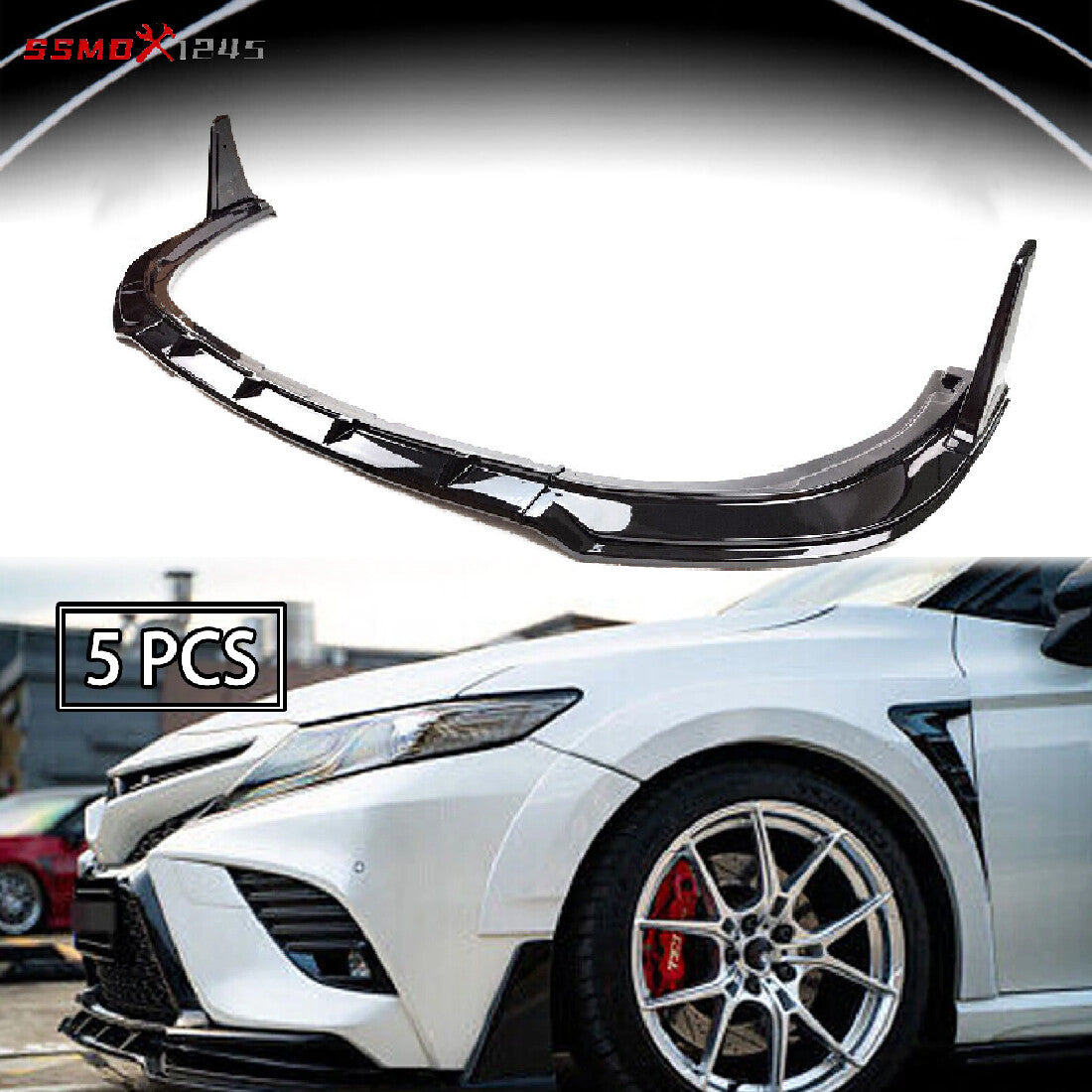 for Camry SE XSE 2018-23 V2 Yofer Style Winglet Black Front Bumper Lip Splitter