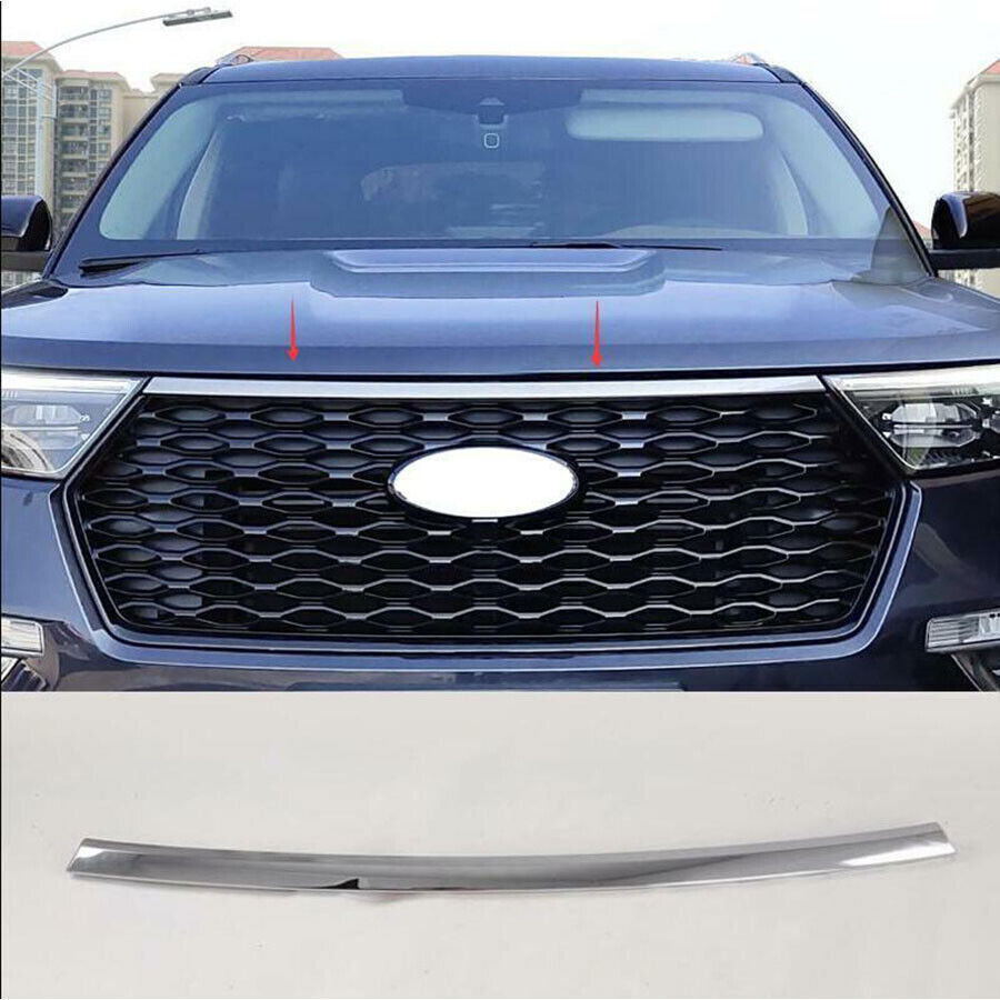 2020-2023 Fit for Ford Explorer ABS Chrome Hood Bonnet Grille Molding Strip Trim