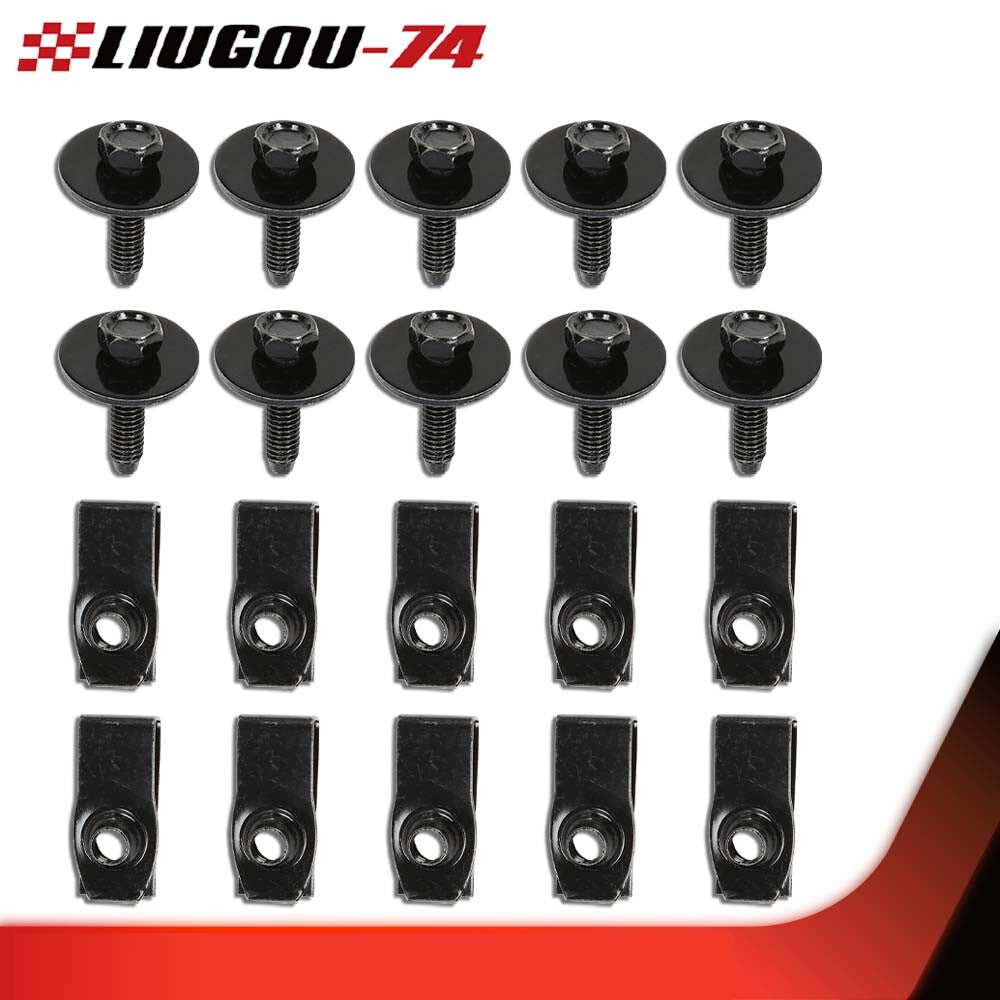 Fits  for ford  truck body bolts and U-nut clips - M6 - 1.0 x 25 mm - 10 mm hexagonal - 20 pieces - Brand new