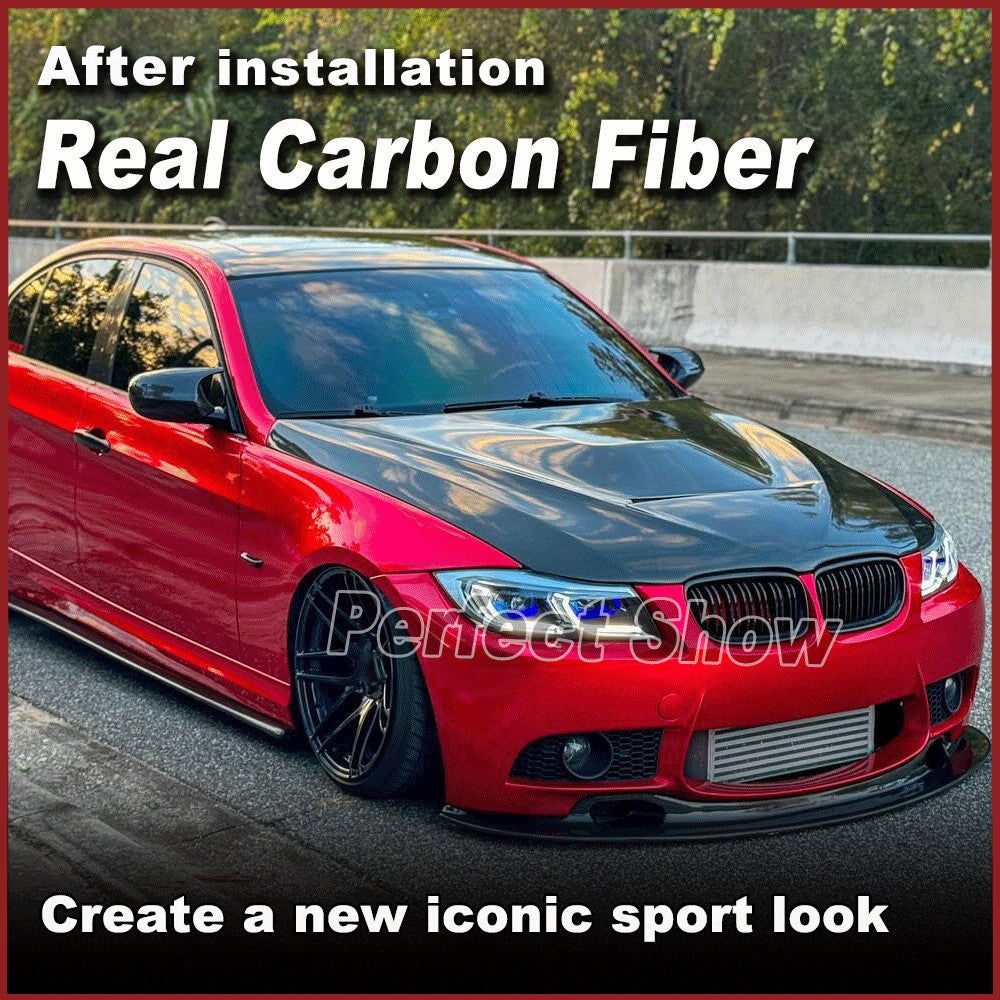 Fit for BMW E90 320i 325i 2009-12 REAL Carbon Front Bonnet Hood Engine Cover Lid