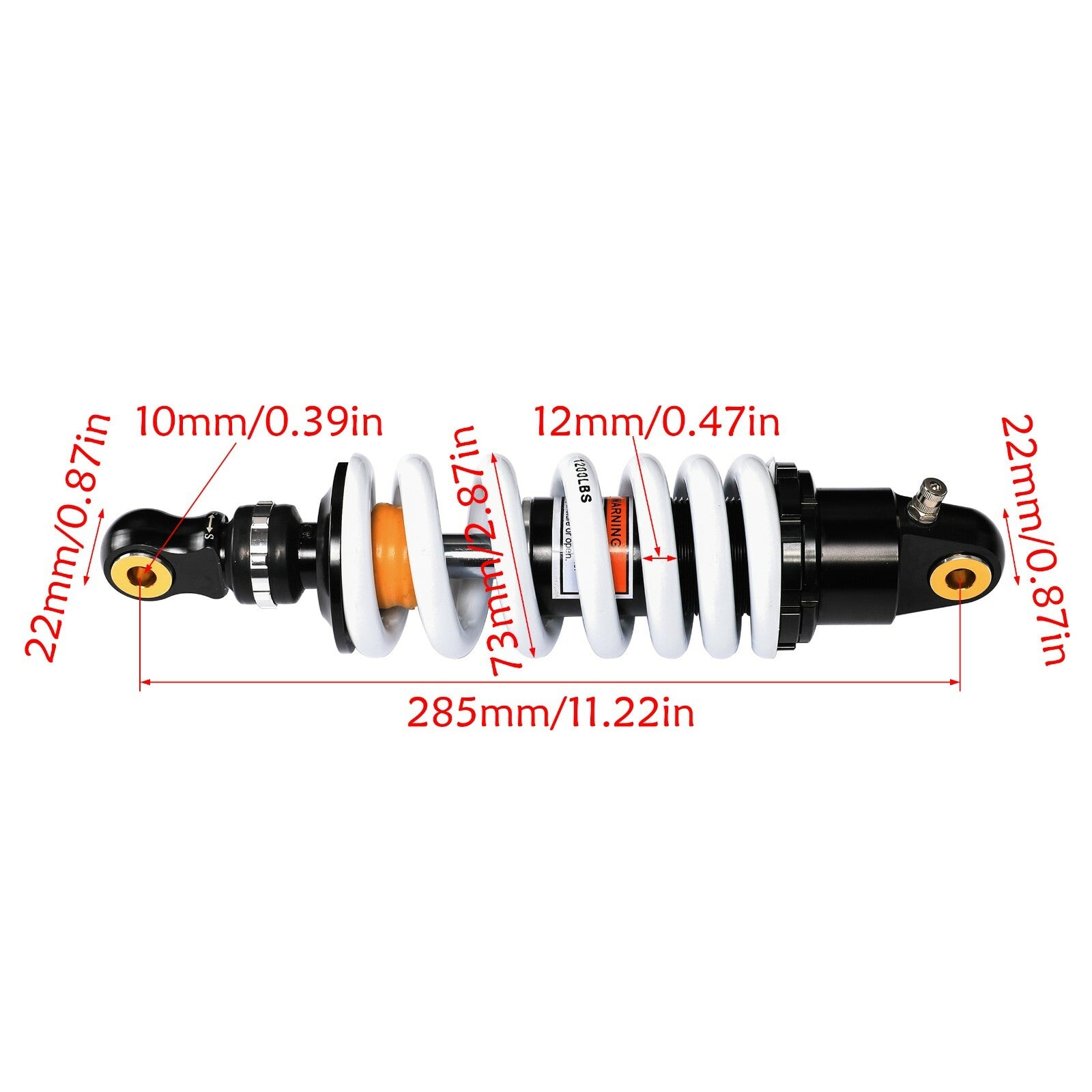DNM 280 mm 11-inch rear shock absorber suitable for Pit Dirt bikes, ATV Quad, KLX110, TTR110, CRF70