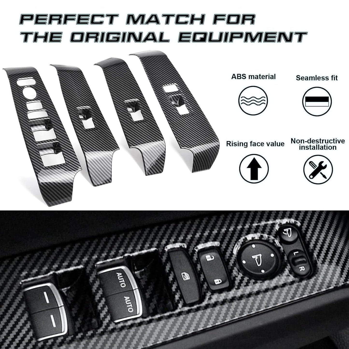 Carbon fiber window regulator panel cover trim for the 11th generation 2022 for Honda for Civic .