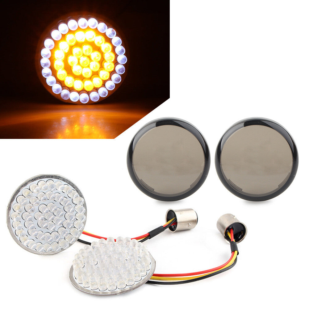 Fit for Harley Dyna Road Street Glide Smoke Front Turn Signal LED Light Panel