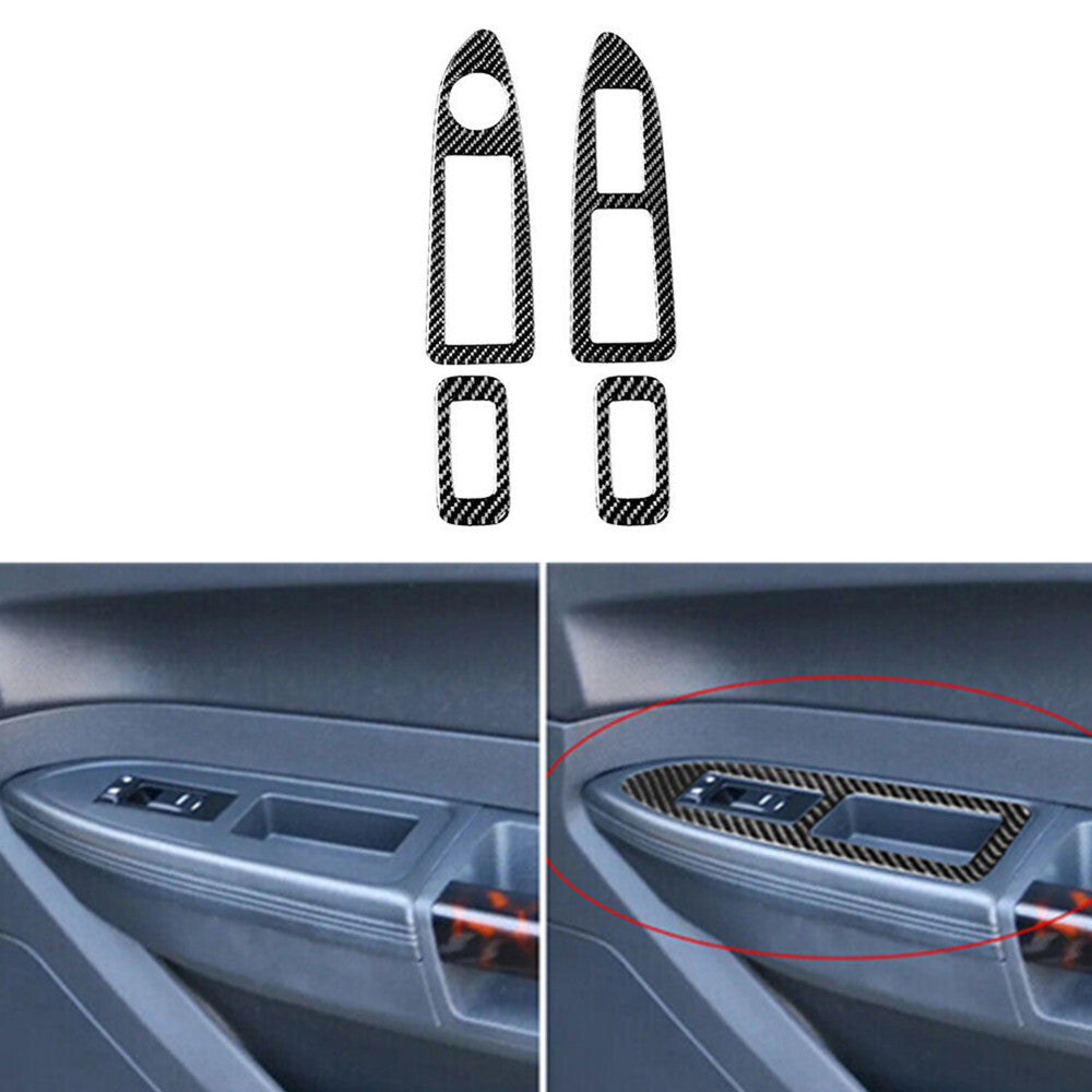 4Pcs Carbon Fiber Window Button Panel Trim Cover for Chrysler 300 2008-2010