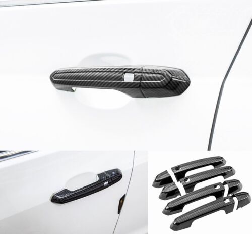 8PCS Carbon Fiber Style Car Side Door Handle Cap Trim for Cadillac ATS 2014-2018