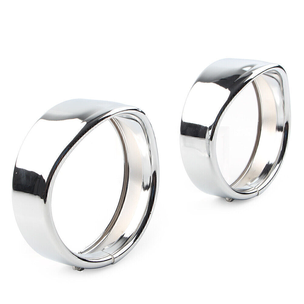 Chrome Fit for Harley FLHT FLHR 4.5 Passing Lights Lamp Trim Ring Bezel Visor Cover