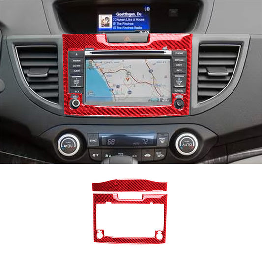 Red Carbon Fiber Radio CD Player Frame Cover Trim for Honda CRV CR-V 2012-2014
