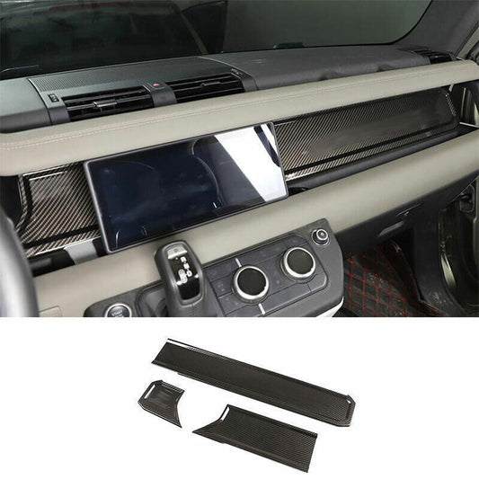 for Land Rover for Defender 2020-25 ABS Carbon Fiber Console Dashboard Panel Trim 3X