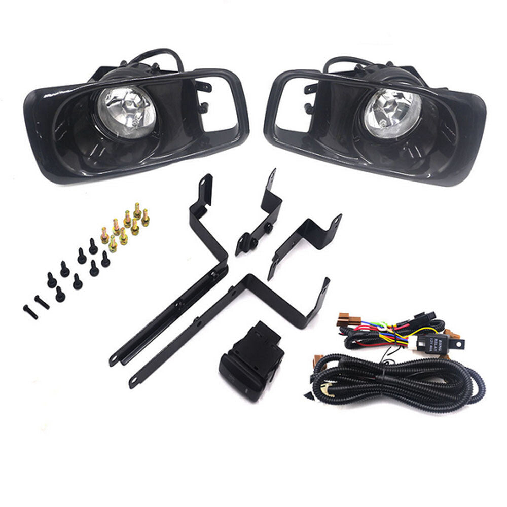 For 99-00 for Honda for Civic Front Fog Light Bumper OE Style Fit Wiring Kit White Lens