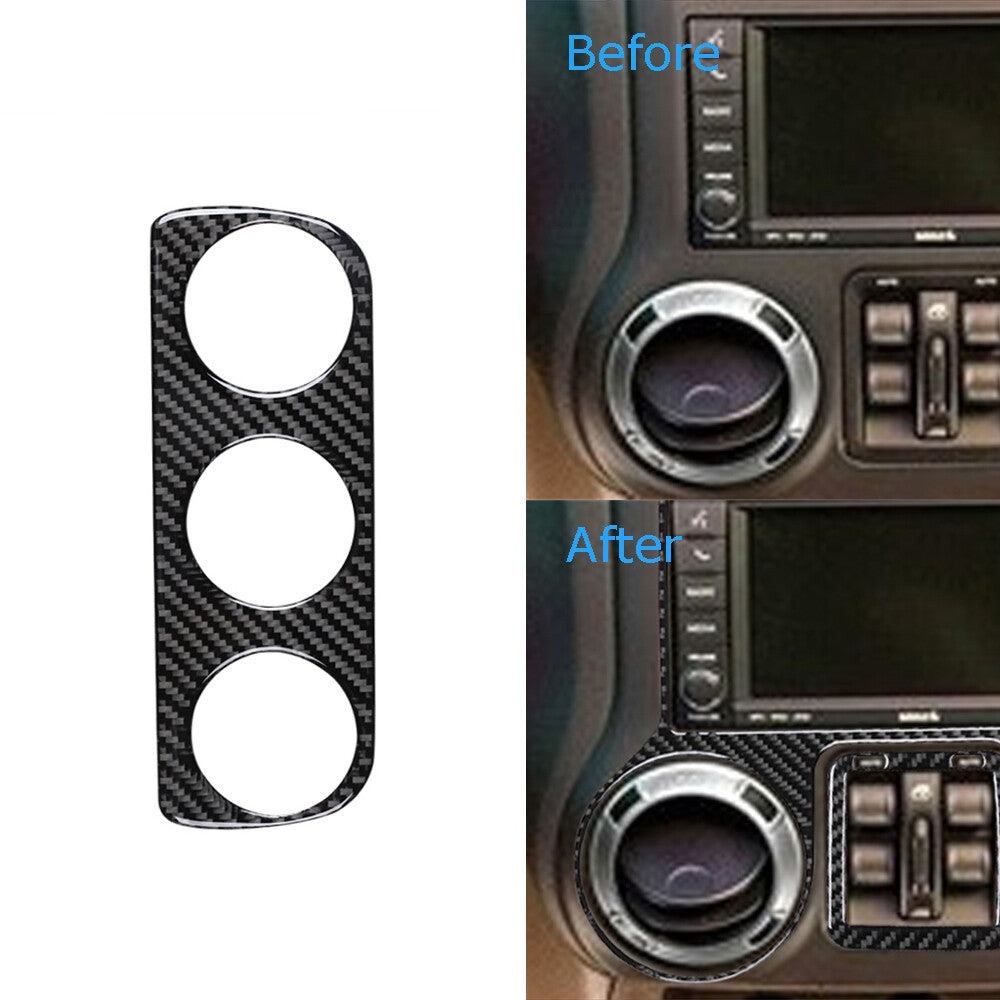 Carbon Fiber Center Climate Control Cover Trim for Jeep for Wrangler JK 2011-2017