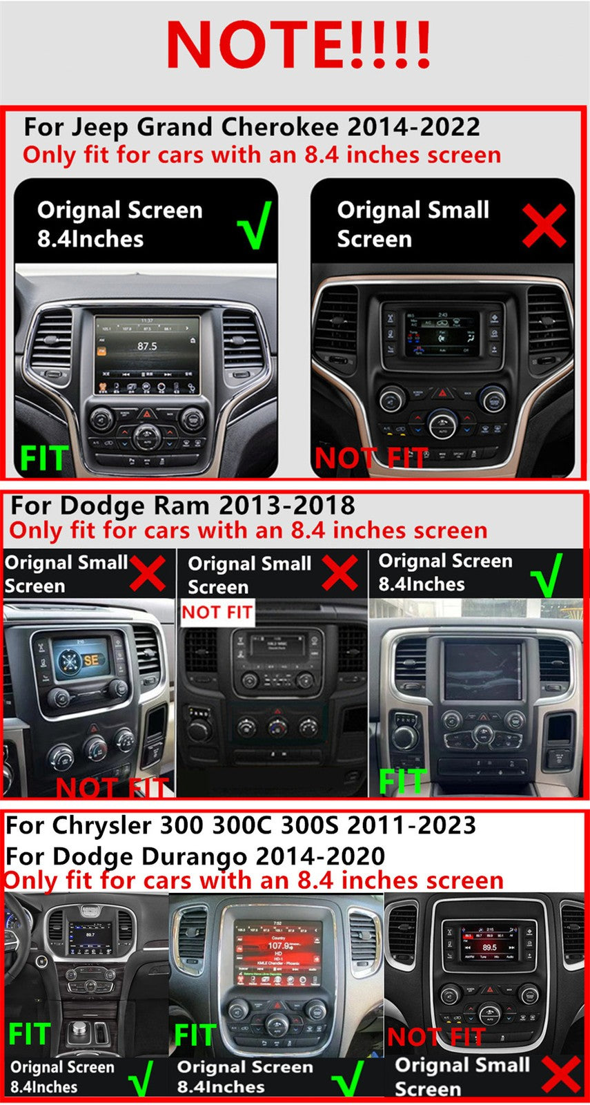 8.4Android 14 Carplay 2GB 32GB Car Stereo Radio GPS for Dodge for Ram Durango