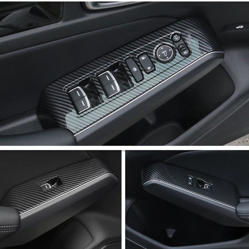 Carbon fiber interior window switch panel cover trim for Honda for Civic 2023