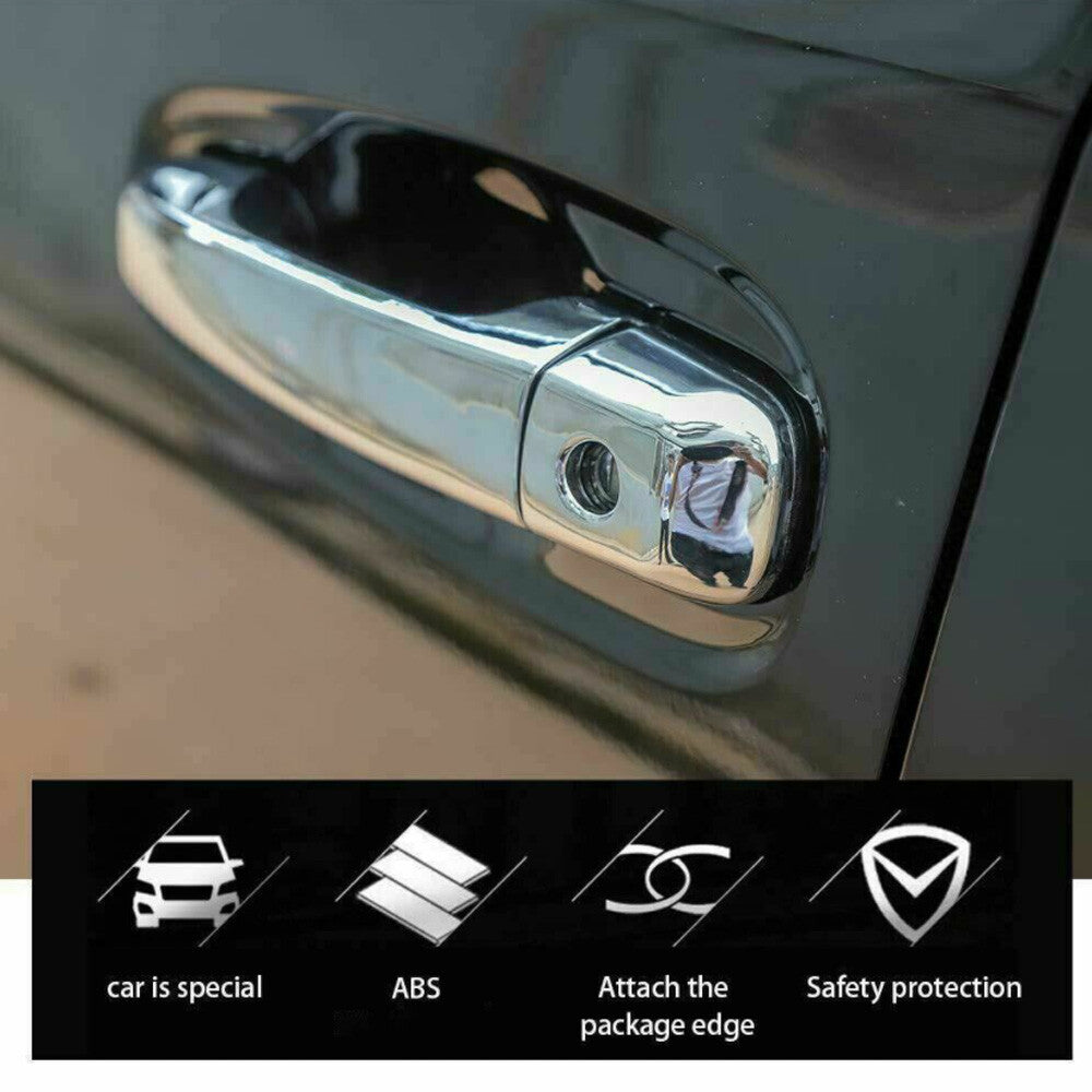 External Door Handle Knobs Trim Decor Cover for Toyota 4Runner 2010-2021 Chrome
