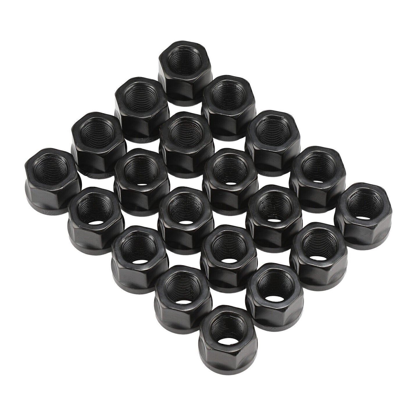 20x Set OPEN END LUG NUTS BULGE ACORN 1/2X20 WHEEL NUT BLACK FINISH for FORD