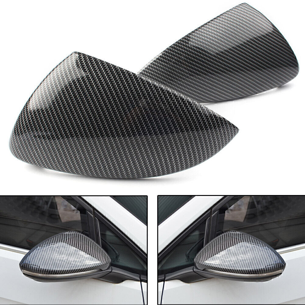 2x Replace Carbon Fiber Side Wing Mirror Caps Fit for VW for Golf MK7 MK7.5 R
