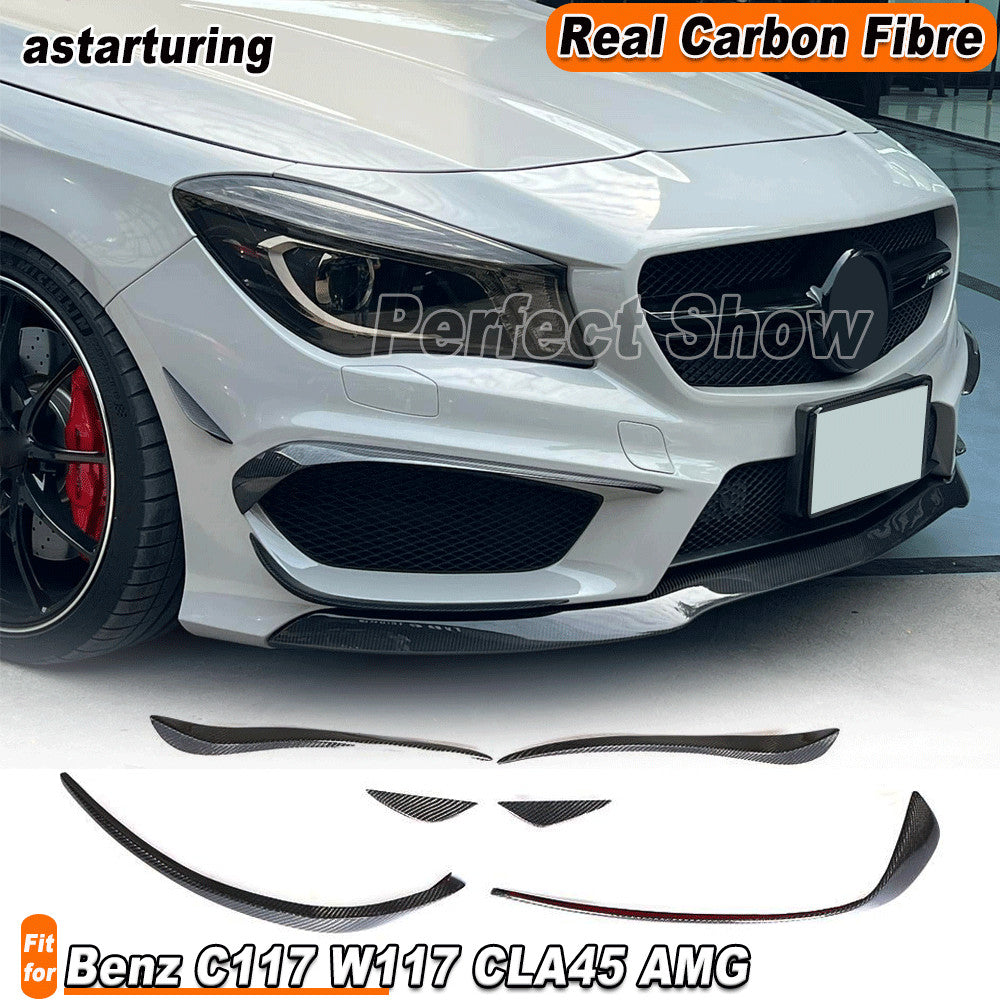 Carbon Bumper Side Blade Splitter Canards for Mercedes C117 W117 CLA45 13-15