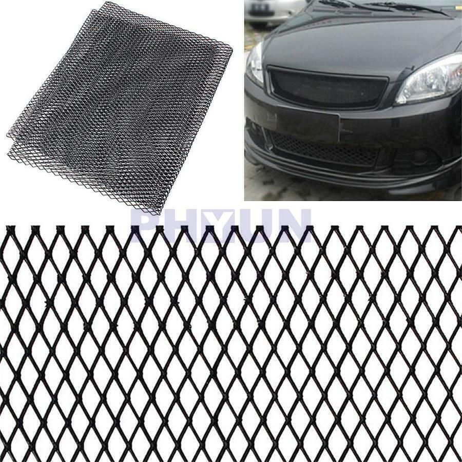 120x40cm Black Aluminum Car Bumper Hood Vent Grille Net Rhombus Grill Mesh 4x8mm