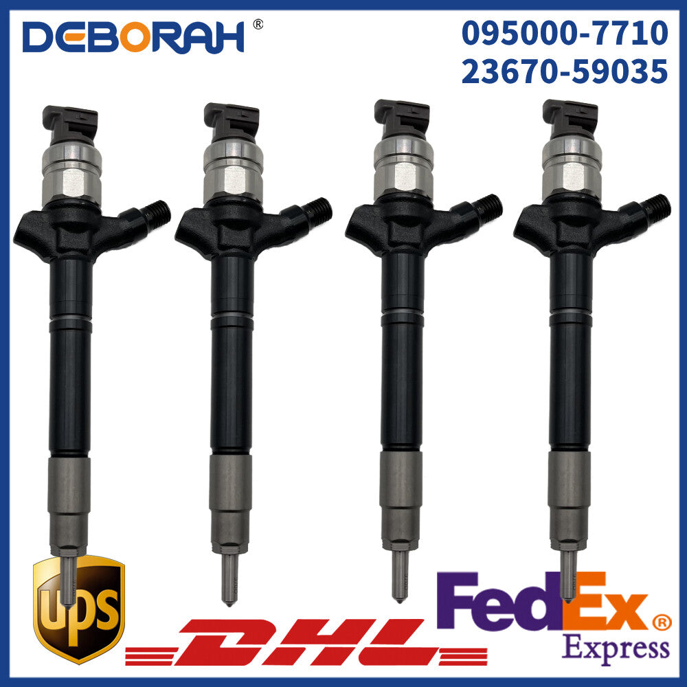 4x 095000-7710 23670-59035 Fuel Injector Assembly for Toyota for Land Cruiser