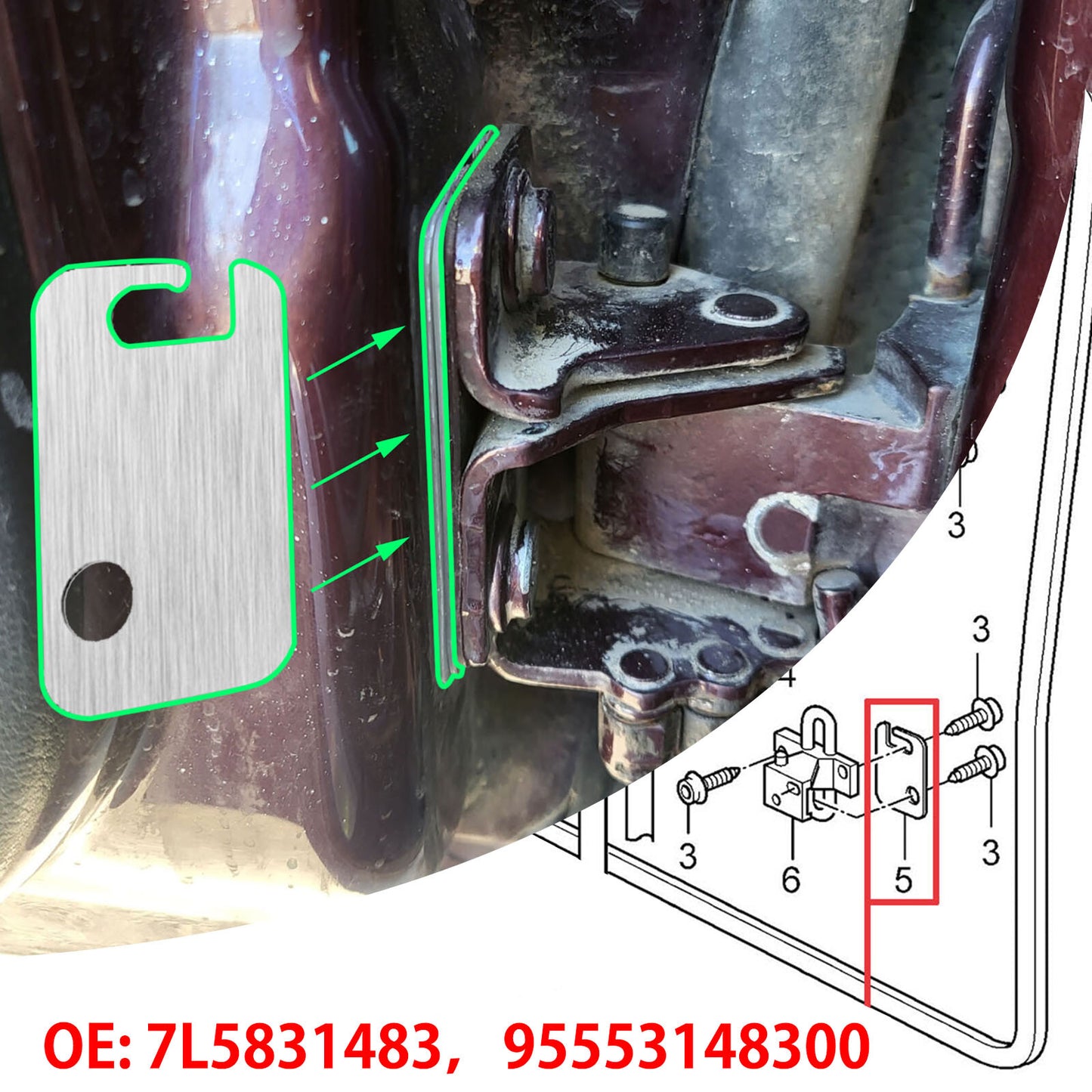 FRONT LOWER DOOR HINGE DISCS SET for VW Touareg for Audi for A4 / for A6 for Skoda Octavia