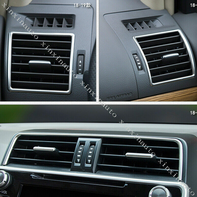 for Toyota Prado 150 2018-2021 Silver Steel Air Conditioning Vent Trim Strip 7x