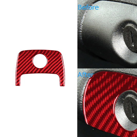 Red Carbon Fiber Armrest Compartment Handle Cover for Jeep for Wrangler JK 2011-2017