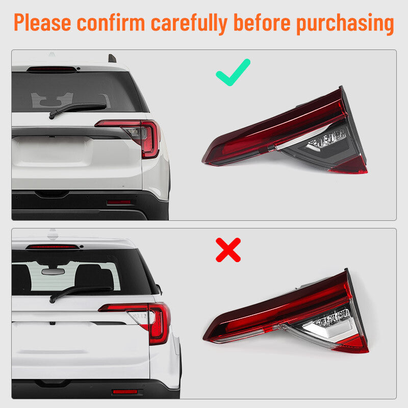 Applicable to 2020-2023 for GMC Acadia AT4 LED interior black taillights and passenger right taillights.