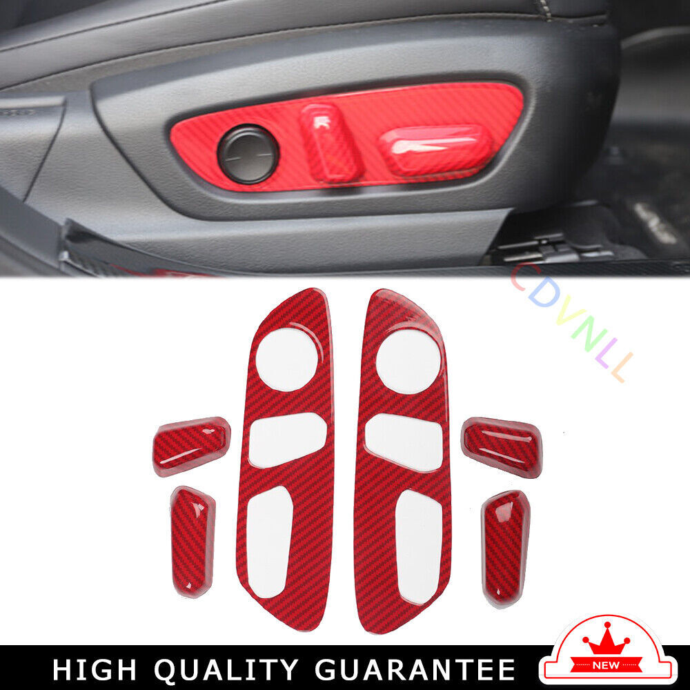Car for Seat Adjustment Button Panel Trim Fit for Lexus for ES 18-21 Red Carbon Fiber