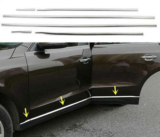 for Audi Q5 2009-17 Chrome Steel Side Door Body Guard Molding Cover Trim Kit 6x