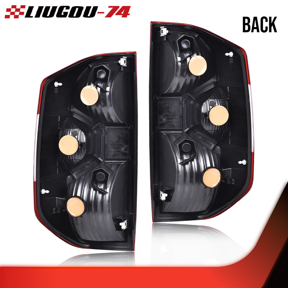 One pair of red taillight and brake light assemblies suitable for 2014-2021 for Toyota Tundra models.