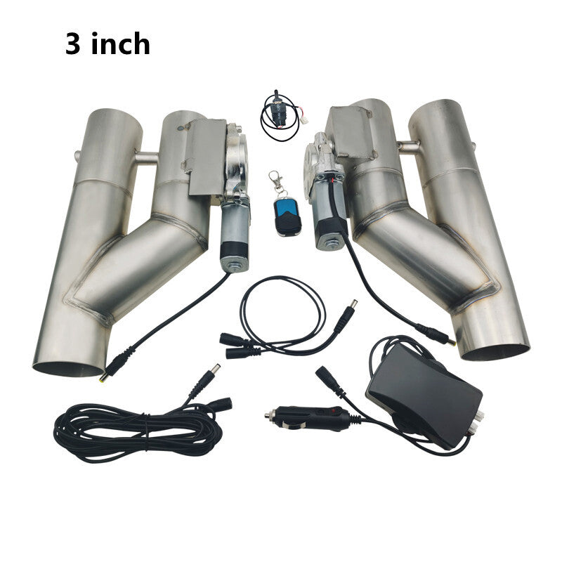 3-inch dual electric exhaust control valve with dual valve manual and remote switch