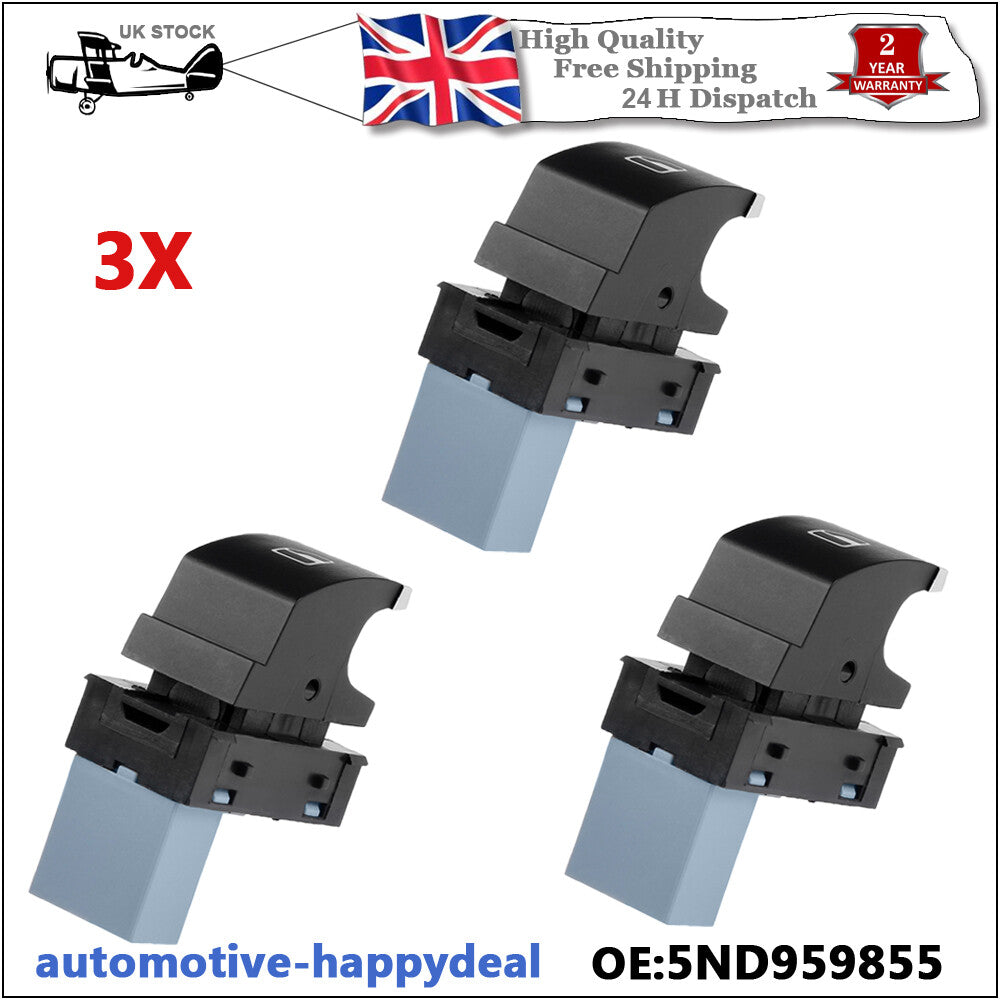 3X Chrome Window Control Switch for VW for Golf for Jetta MK5 MK6 for Tiguan for Passat B6 B7 CC