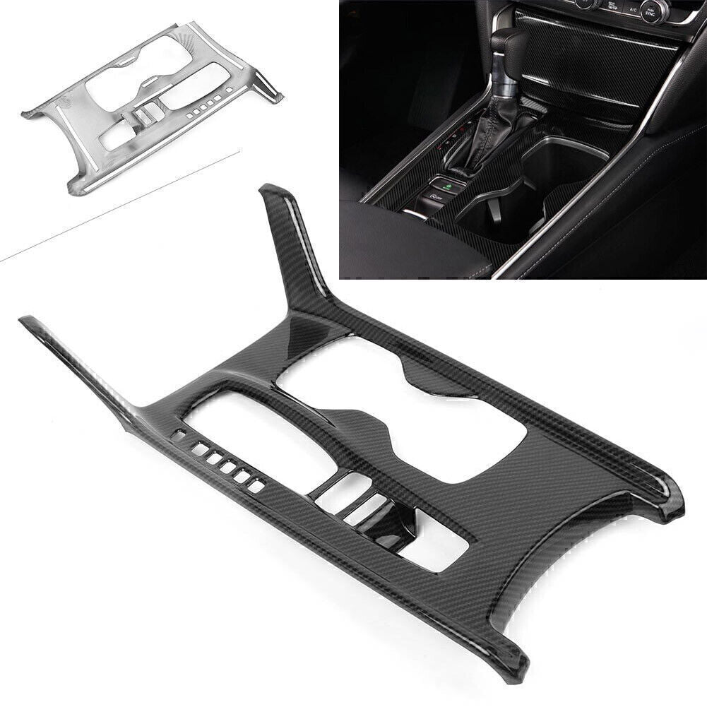 Carbon fiber gear shift box and cup holder cover suitable for 2018 for Honda Accord