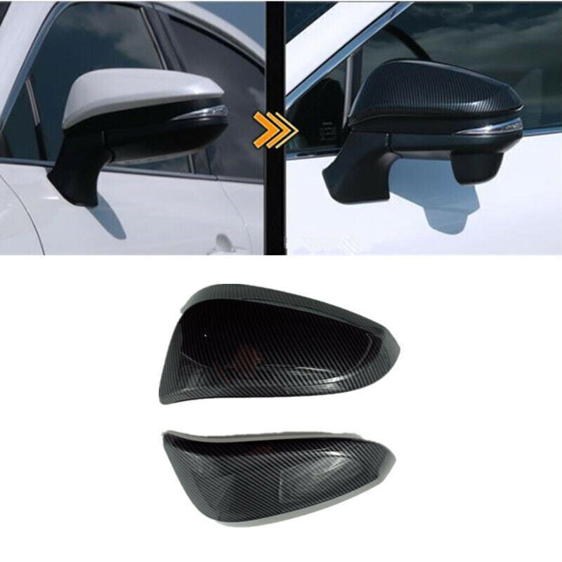 for Toyota Venza 2021-2024 Carbon Fiber Side Door Rearview Mirror Cover Trim 2P