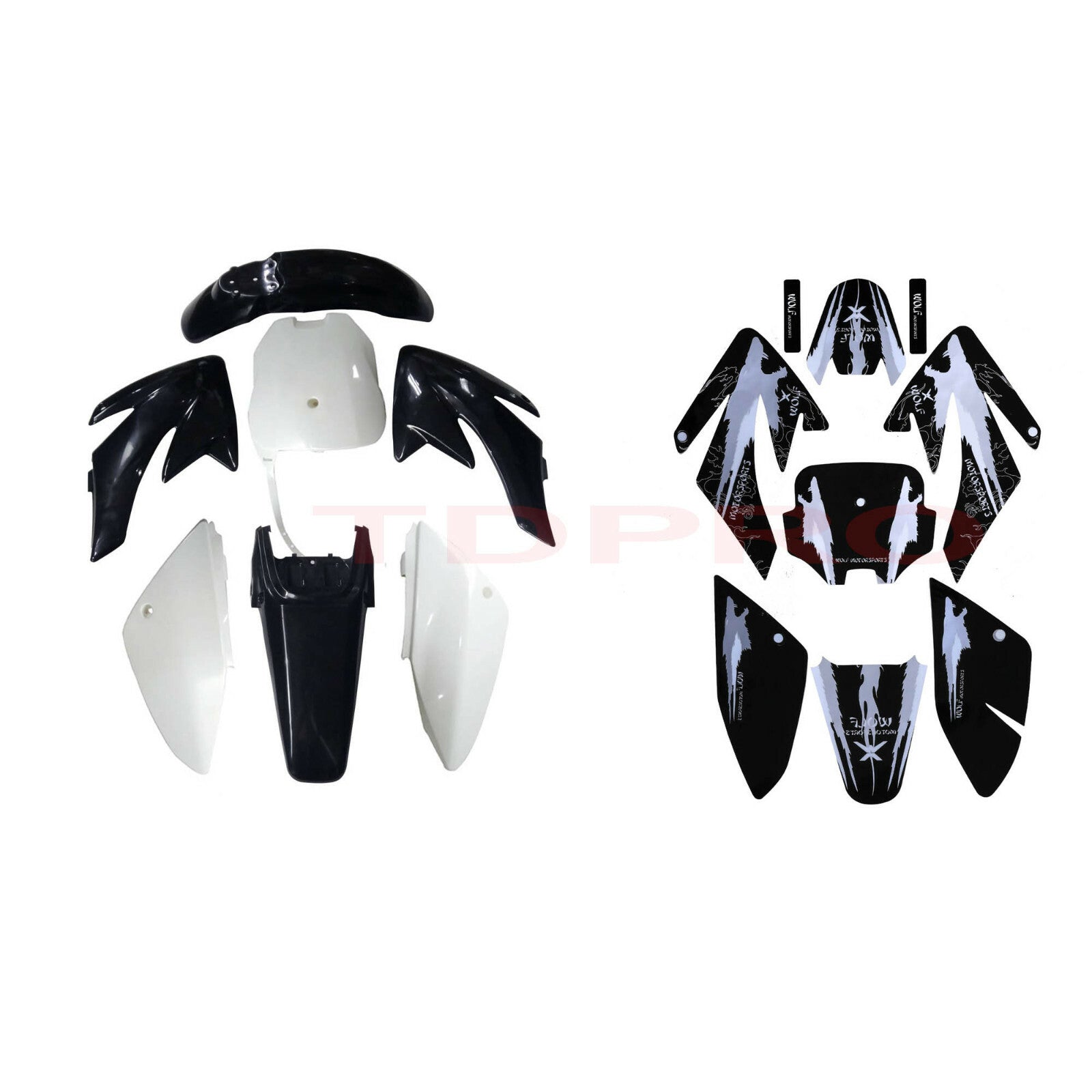 Plastic mudguard graphic kit for CRF70 140cc 150cc 160cc Pit Dirt bicycles for Thumpstar XR70