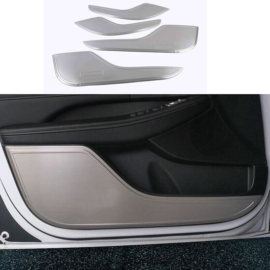 4x for Hyundai Sonata 2020-2023 Door Anti-Kick Guard Cover Trim Silver Steel Kit