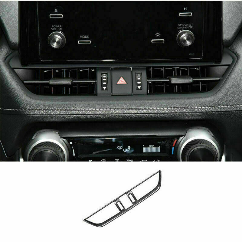 for Toyota RAV4 2019-2023 Black Steel Central Console Air Outlet Vent Frame Trim