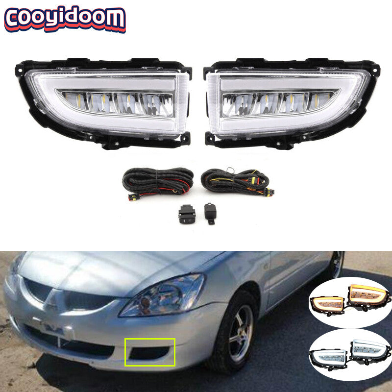 For 2004-06 for Mitsubishi Lancer LED Daytime Running Lights DRL Turn Signal Lamps