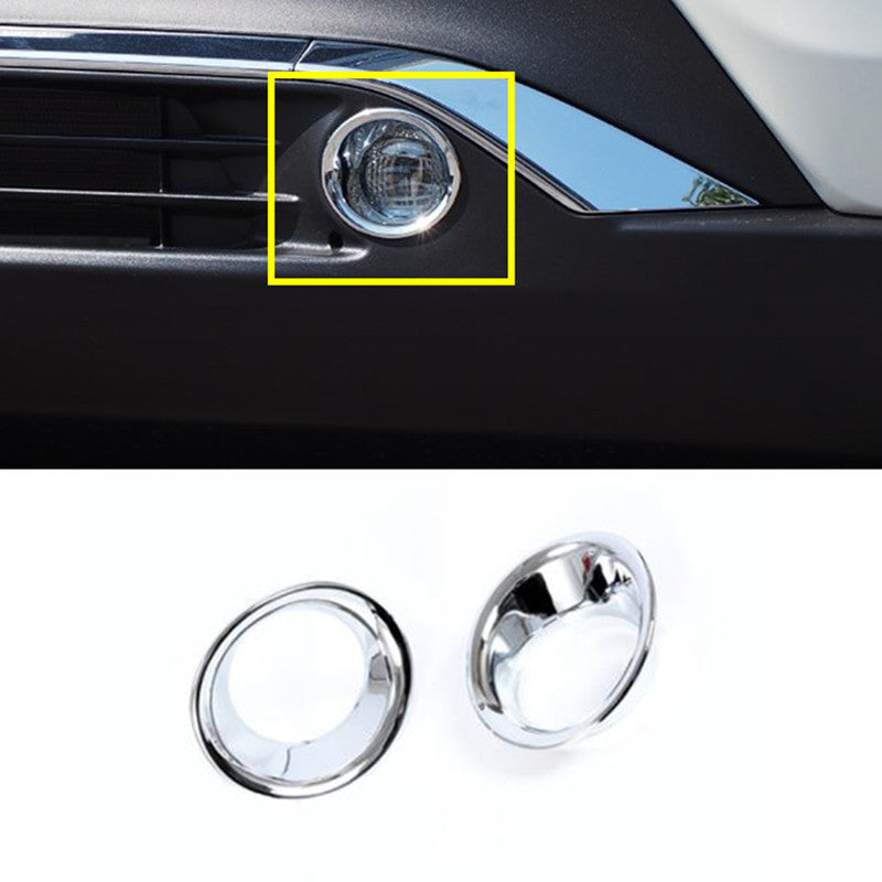 Chrome 2X Front bumper Fog Light Lamp Ring Cover Trim for Toyota Venza 2021-2023
