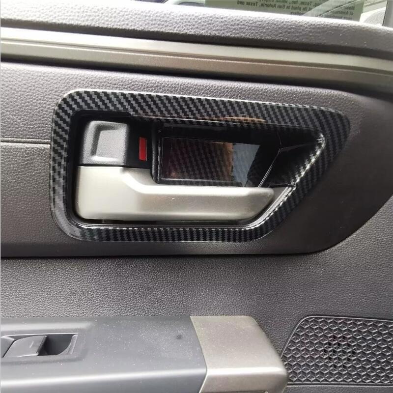 for Toyota Tundra 22-24 4X Carbon Fiber Look Inner Door Handle Bowl Cover Trim