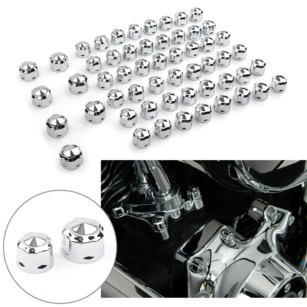 schraubenkappen-Set for Harley Road King Electra Glide 99-16 FLHX FLHTK Chrom