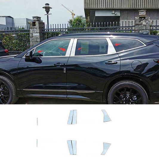 Chrome Pillar Posts for Chevy Blazer 2019-22 8pc Set Door Trim Mirror Cover Kit